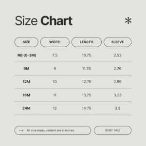 Baby Dali Size Chart